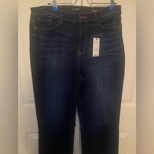 Judy Blue Midnight Moon Dark Wash High Rise Wide Leg Cropped Jeans